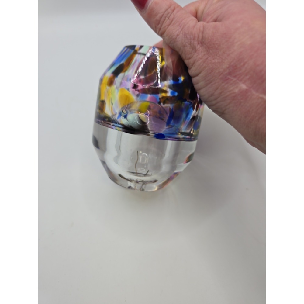 Art Glass Hand Blown Paperweight, Oil Lamp, Pen Holder - Picture 3 of 5